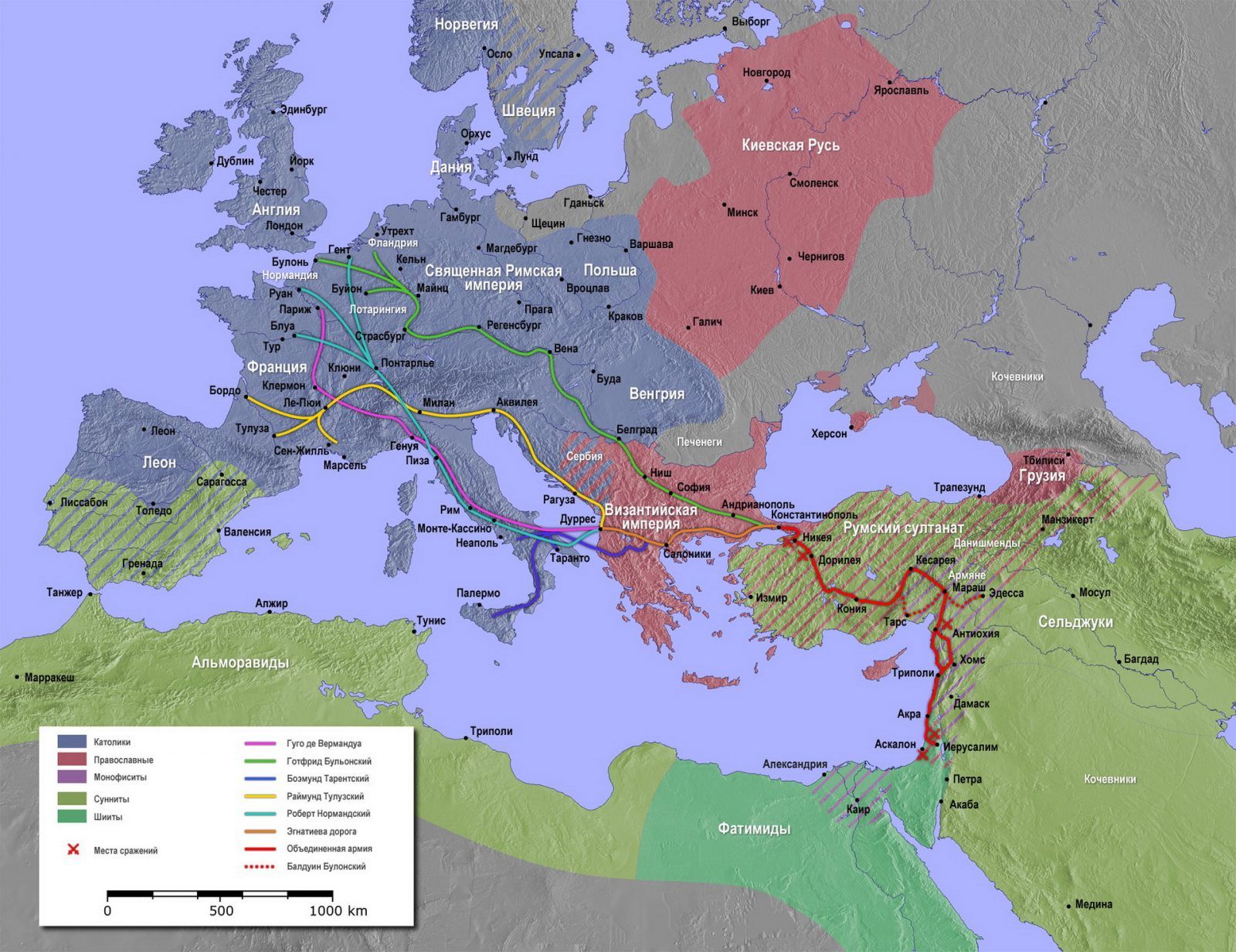Карта Европы средних веков