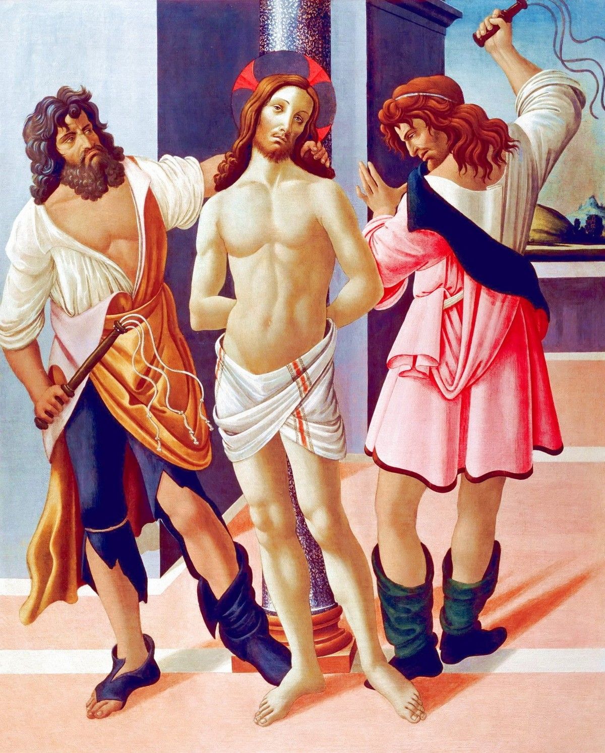 Сандро Боттичелли: Бичевание Христа. Галерея Уффици, Флоренция…